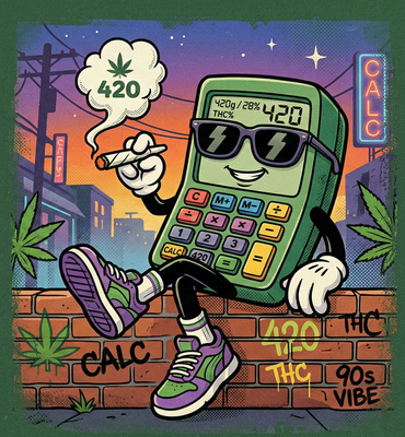CannaCalc Mascot - Retro Calculator Character